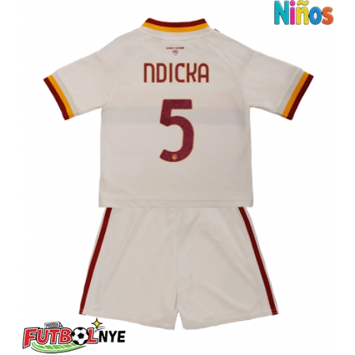 Camiseta AS Roma Evan Ndicka #5 Visitante Equipación para niños 2026-27 manga corta (+ pantalones cortos)